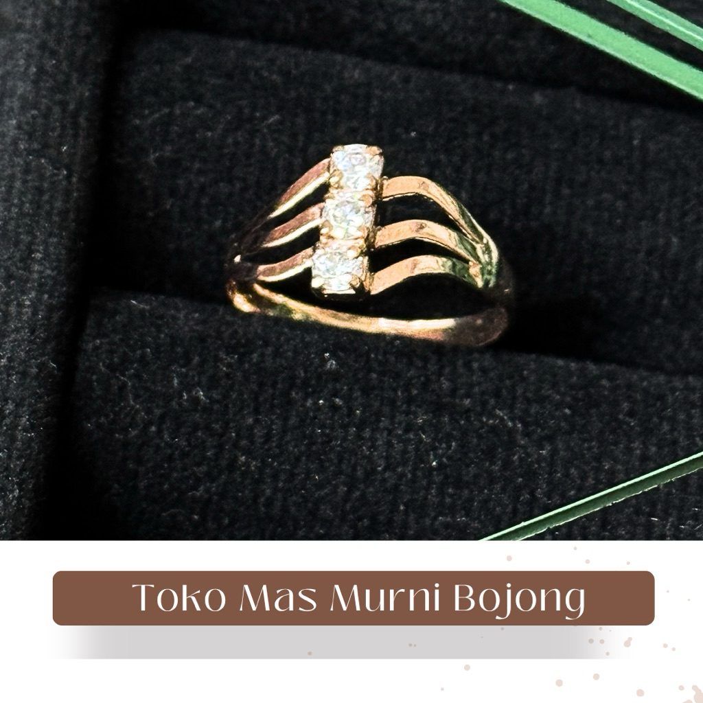 cincin emas model 3 tingkat 6K toko mas murni