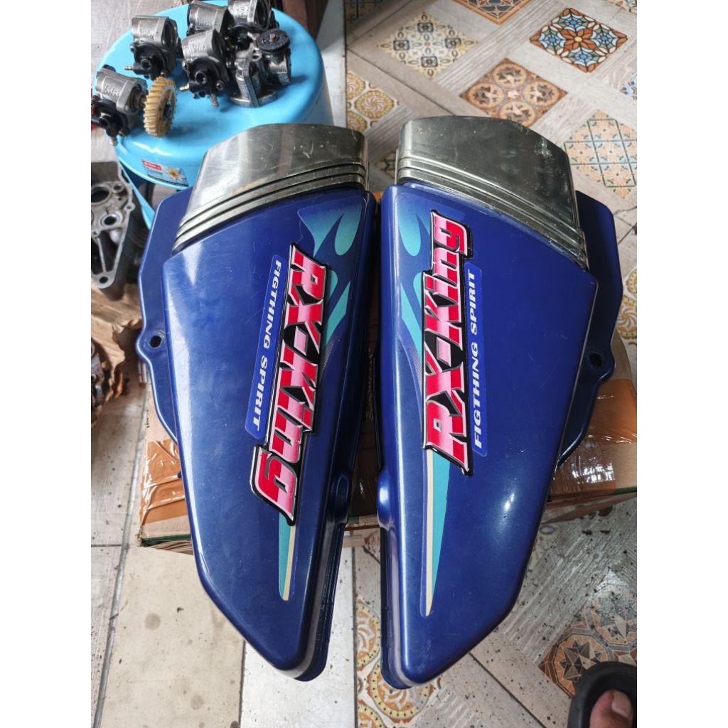 box aki cover side accu dop aki dop baterai original lepasan yamaha rx king rxking 2006 biru dragon