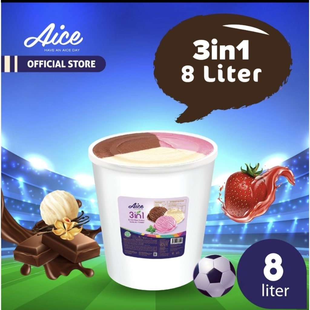 

TERMURAH Ice Cream Aice 8 Liter 3 In 1 / 3 Rasa.