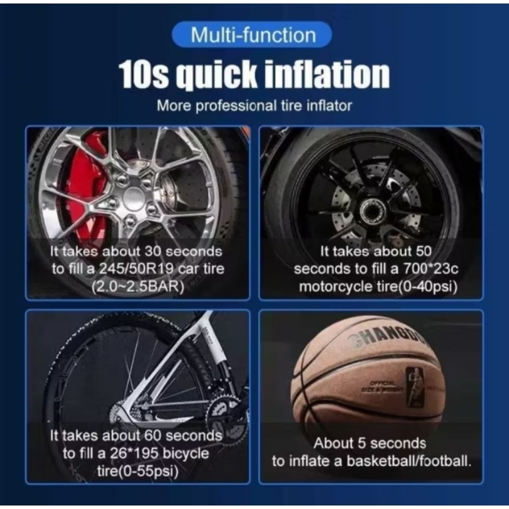 Pompa Ban motor dan mobil electric portable Pompa Ban Elektrik