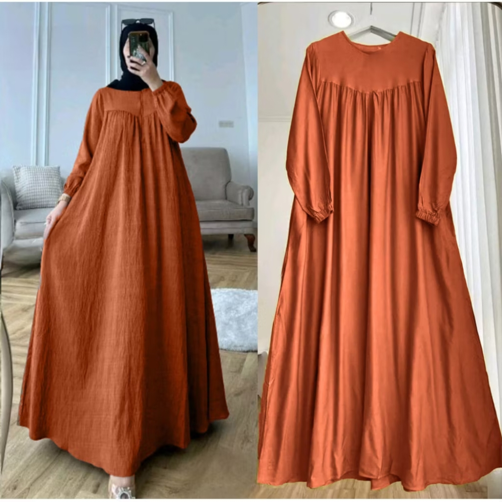 Diskon Gamis Dewasa Lebar Mayung Burgundy / Baju Gamis Simpel Dan Elegan Mewah / Gamis Terbaru 2025