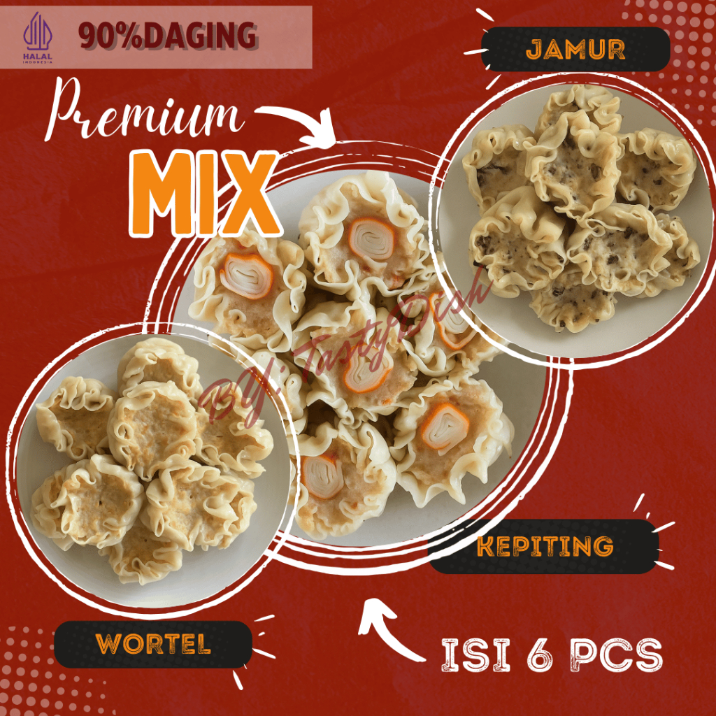 

Tasty Dish DIMSUM Premium Mix | Isi 6 Pcs/pack | Ayam Udang | Makanan Beku Olahan