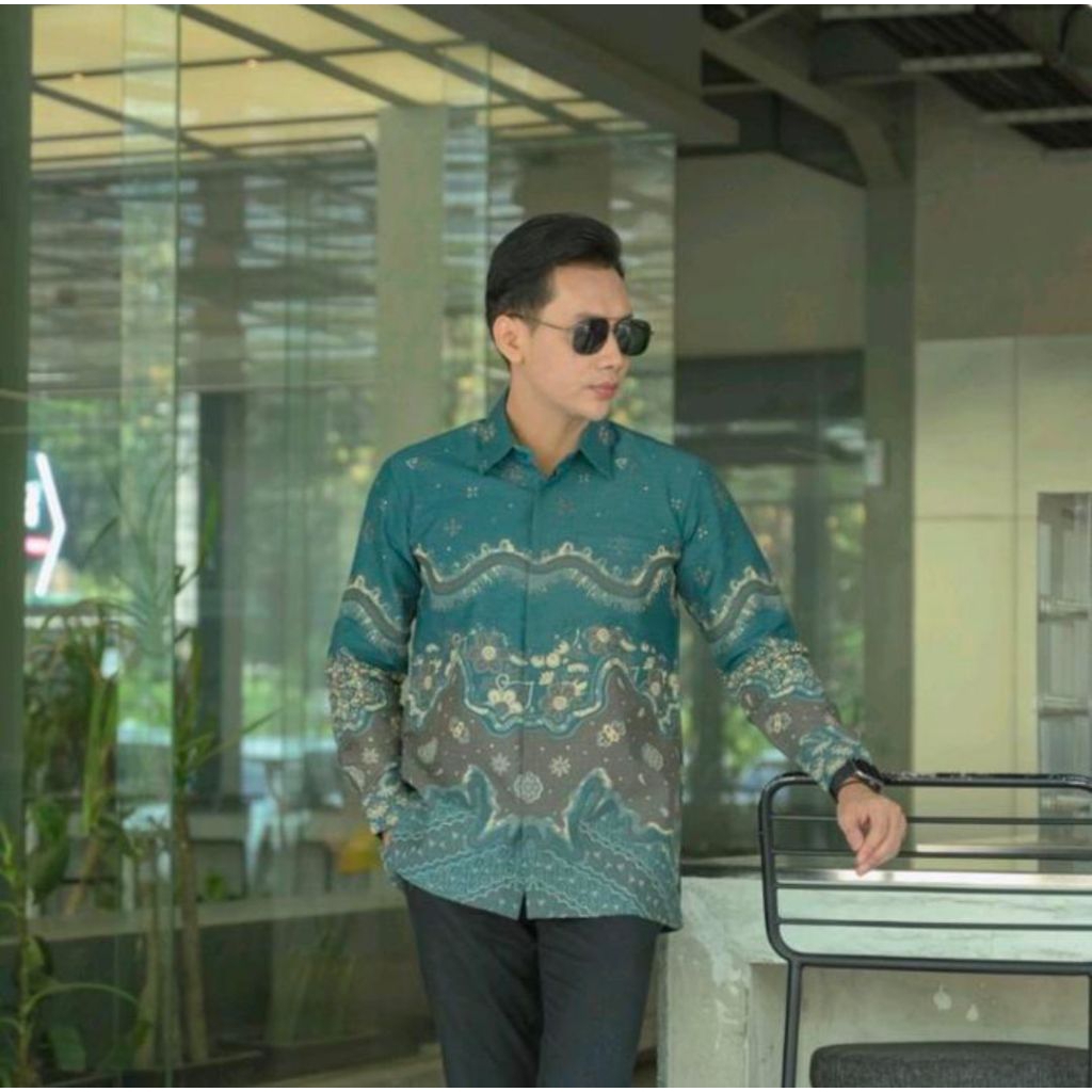 Batik pria lengan panjang bahan doby premium