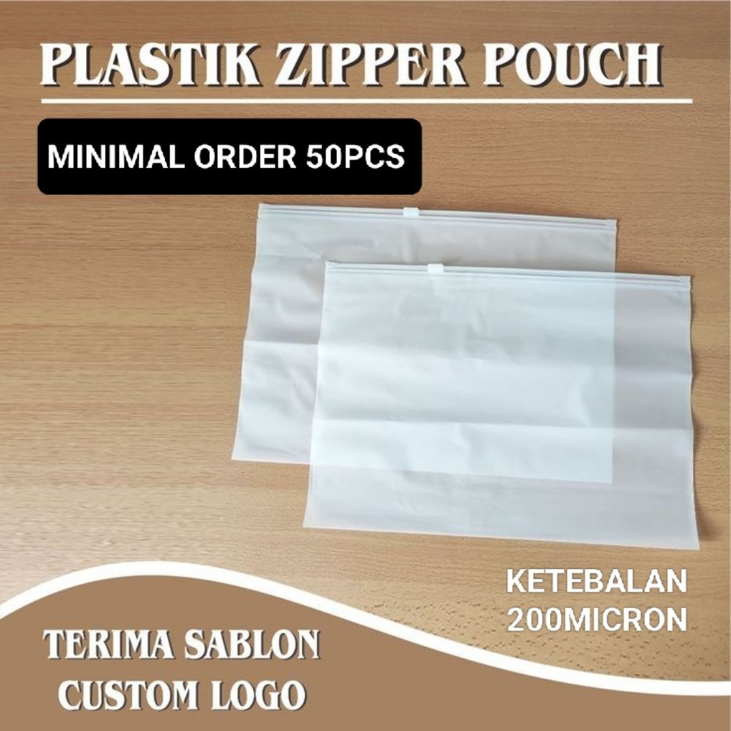 

(minimal 50pcs) plastik zipper custom desain|sablon pouch|plastik hijab|zipper serbaguna|plastk baju