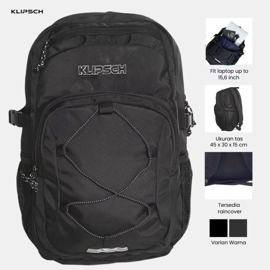 KLIPSCH Xforce 62811 - Aksha Backpack - Tas Ransel Klipsch - Tas Punggung Pria - Tas Laptop Sekolah