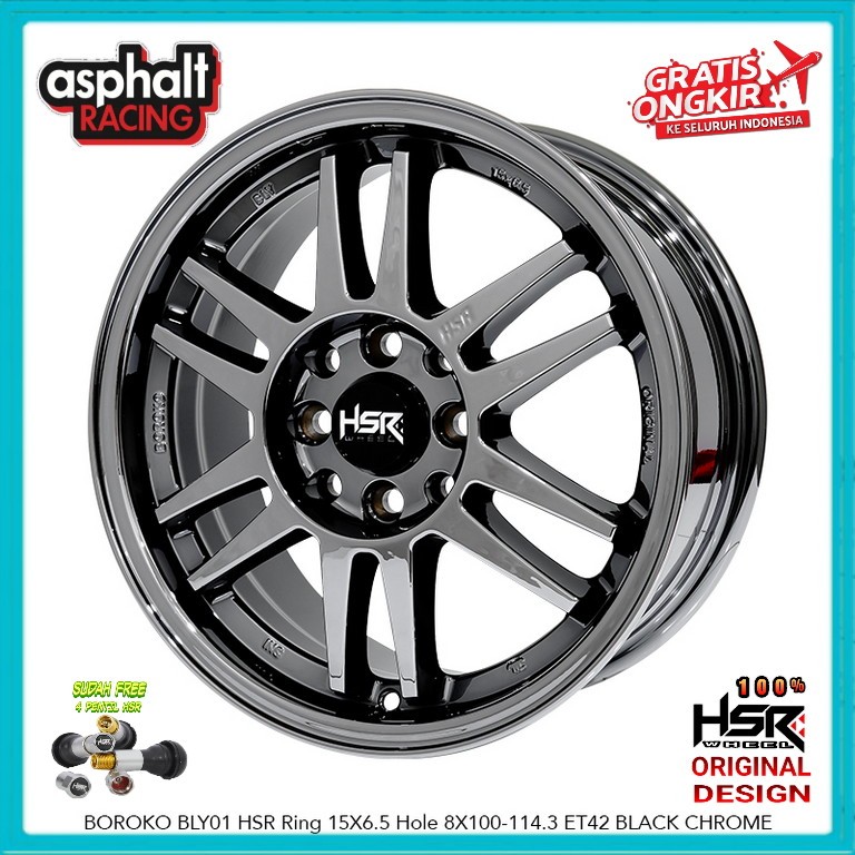 Velg Mobil Ring 15 Rpf1 Black Chrome Untuk Brio Sigra Mobilio Avanza Livina Xenia Hsr Boroko Bly R15
