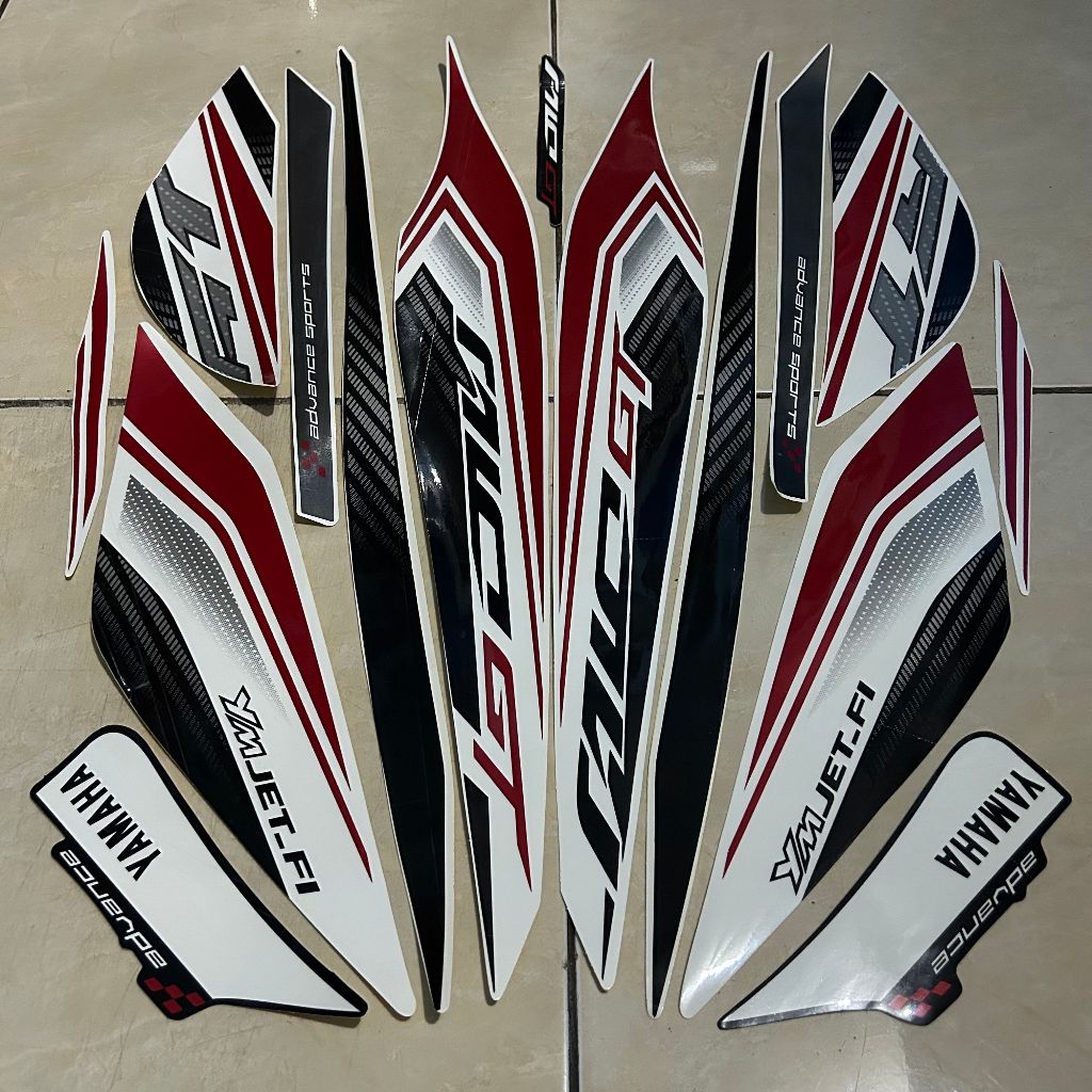 stiker striping yamaha mio gt 2013 putih lis body standar berkualitas original