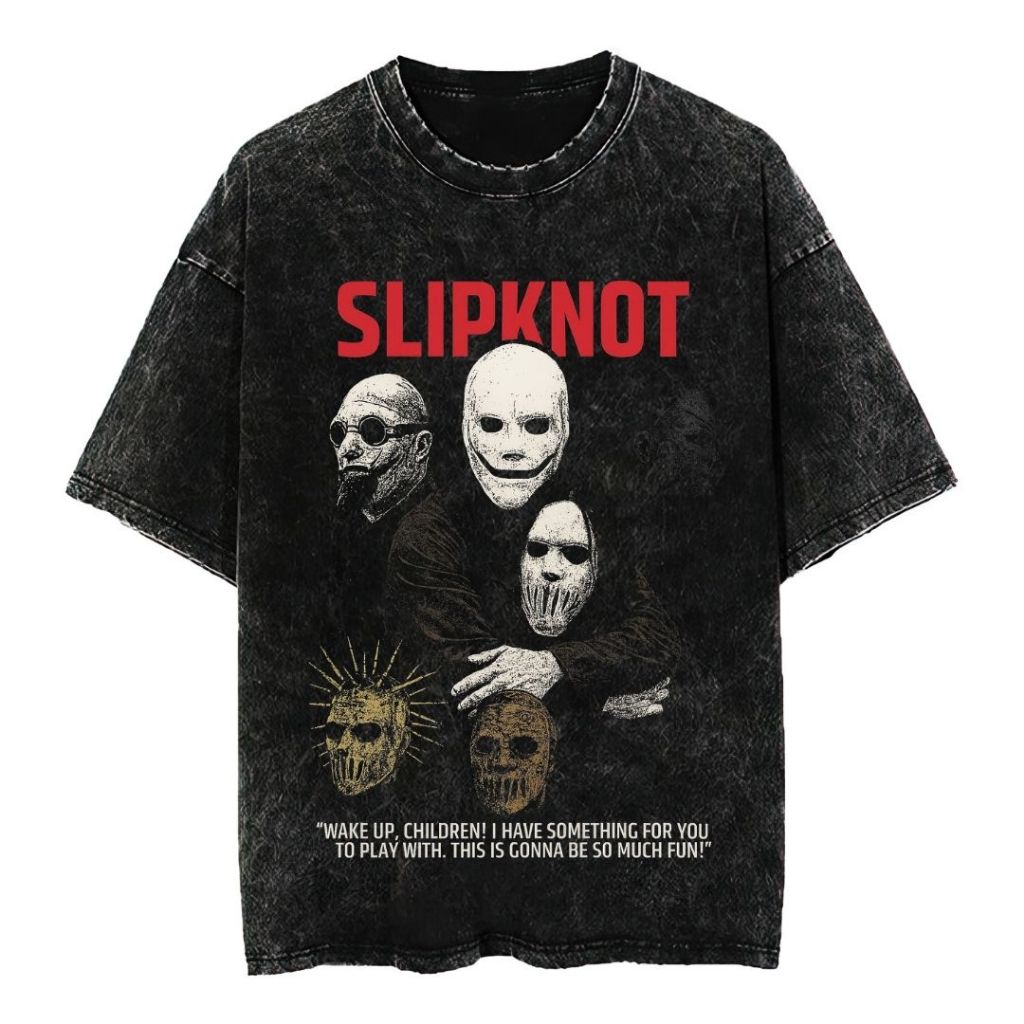 Psycho Crucify "Slipknot" Oversized T-Shirt | Stone Wash | Kaos Oversize | Vintage | Atasan | Kaos B