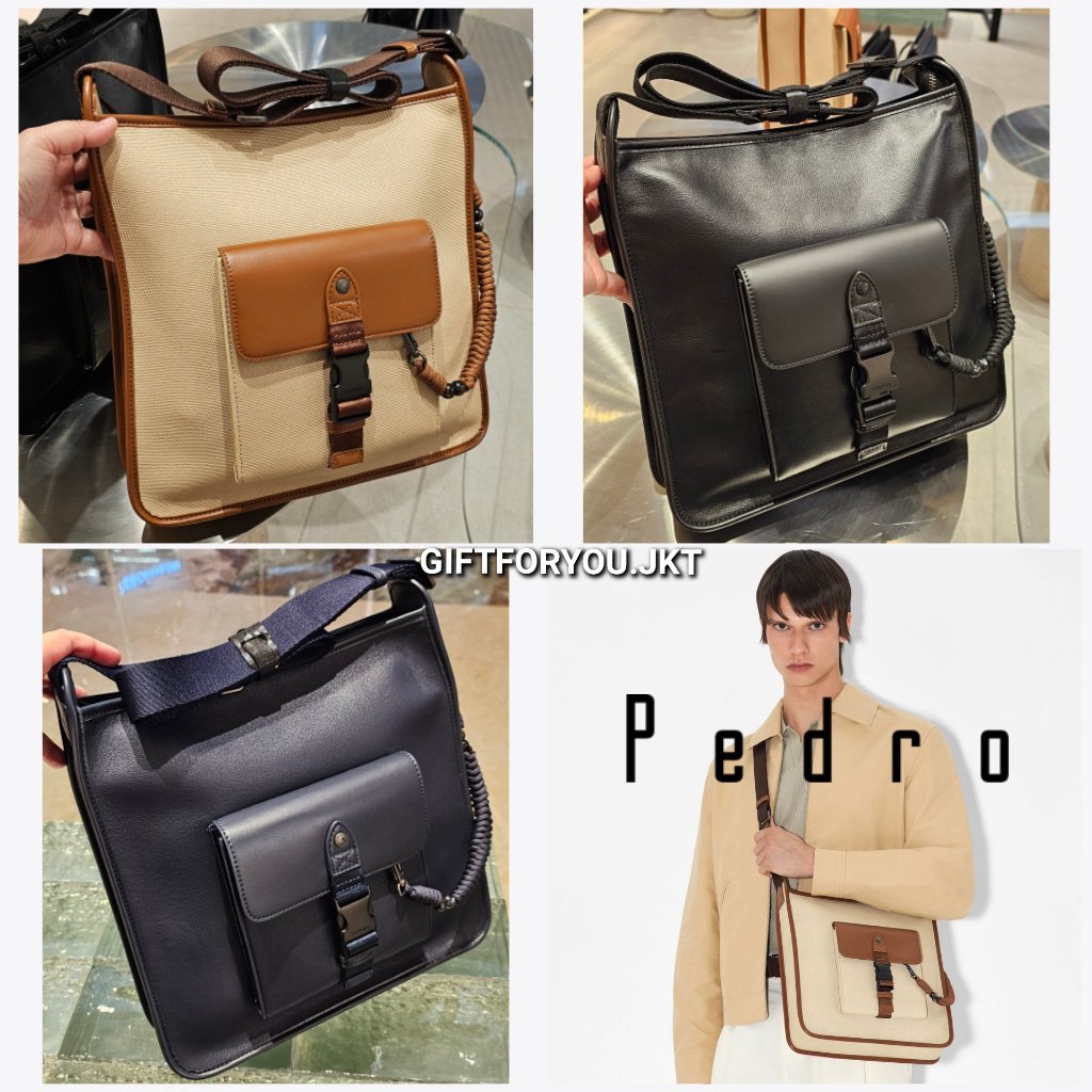Tas Pria Pedro Twine Messenger Bag Square Sling Bag Original Selempang Crosabody Cowok Laki Laki Men