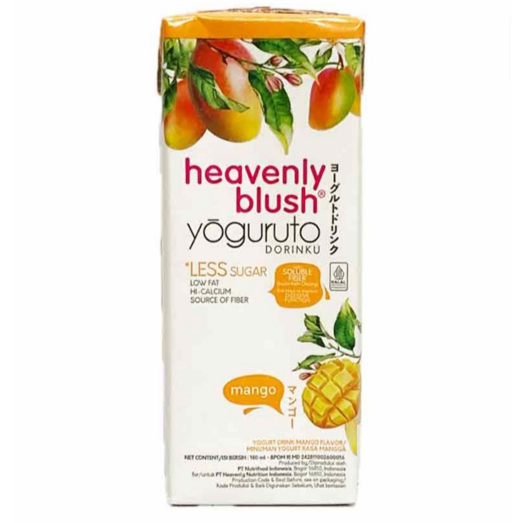 

[ 3 Pcs ] Heavenly Blush Yogurt Drink Less Sugar 180ml / Mango / Lemon