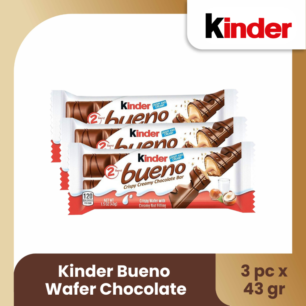 

Kinder Bueno Wafer Chocolate 43gr - TRIPLEPACK