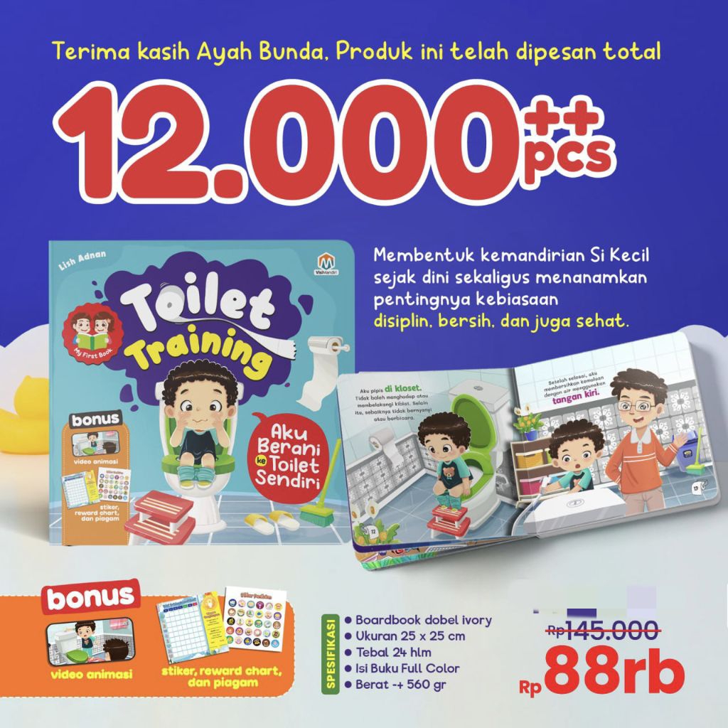Boardbook Buku Toilet Training book anak 2 tahun ziyadbooks  training toilet trening