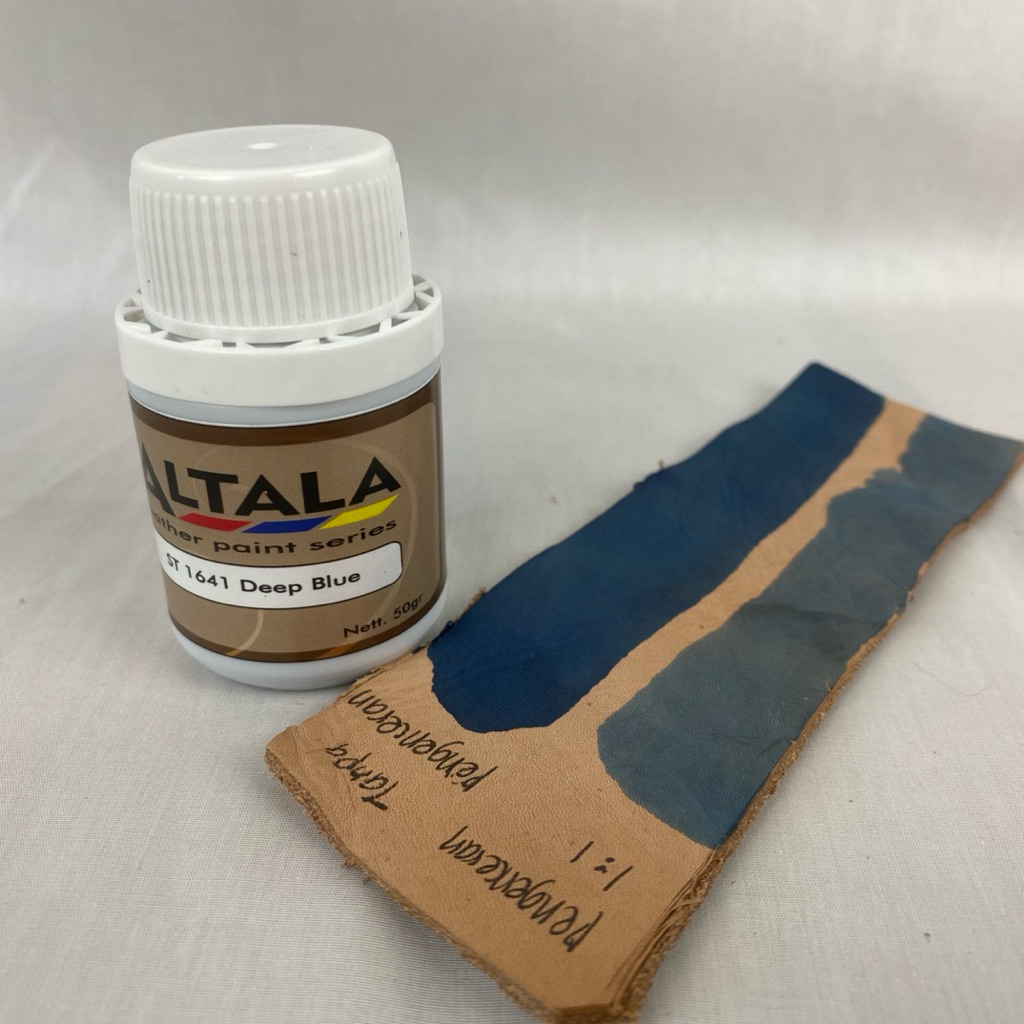 

Pewarna transparan kulit nabati stain deep blue ST 1641 Deep Blue seperti warna biru BCA 50 gr