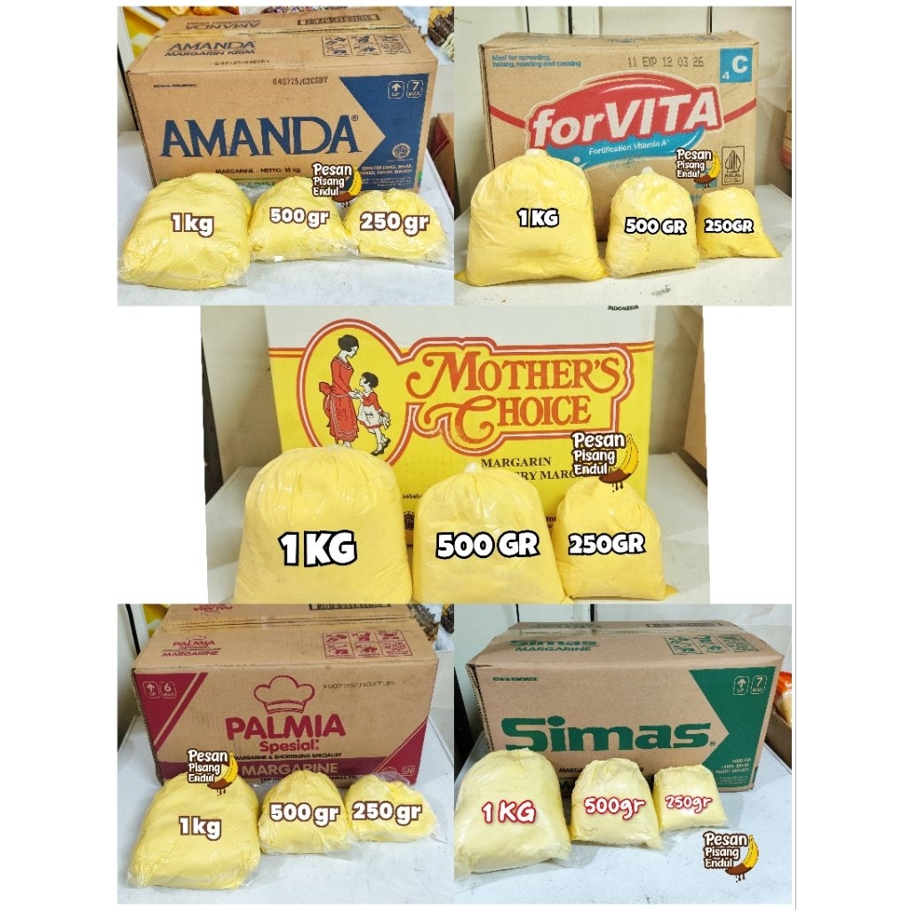 

Margarin Amanda, Simas, Forvita, Palmia, Mother Choice 1KG Repack