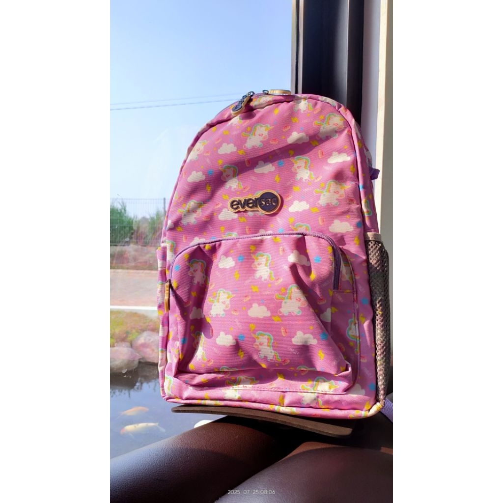Backpack Eversac Gramedia Unicorn Lilac BARU TANPA TEMPAT PENSIL