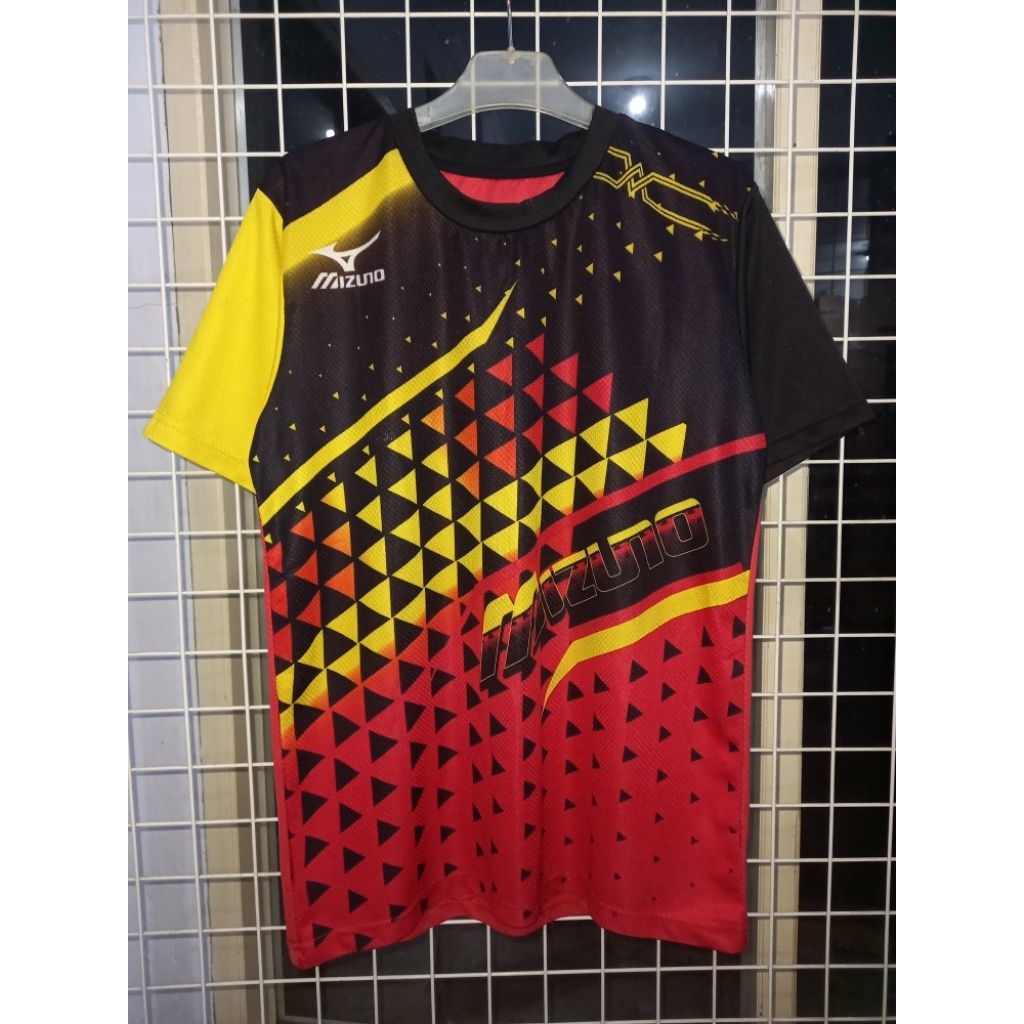 JERSEY OLARAGA RUNNING BADMINTON VOLLY FUTSAL GYM MIZUNO MERAH KUNING HITAM