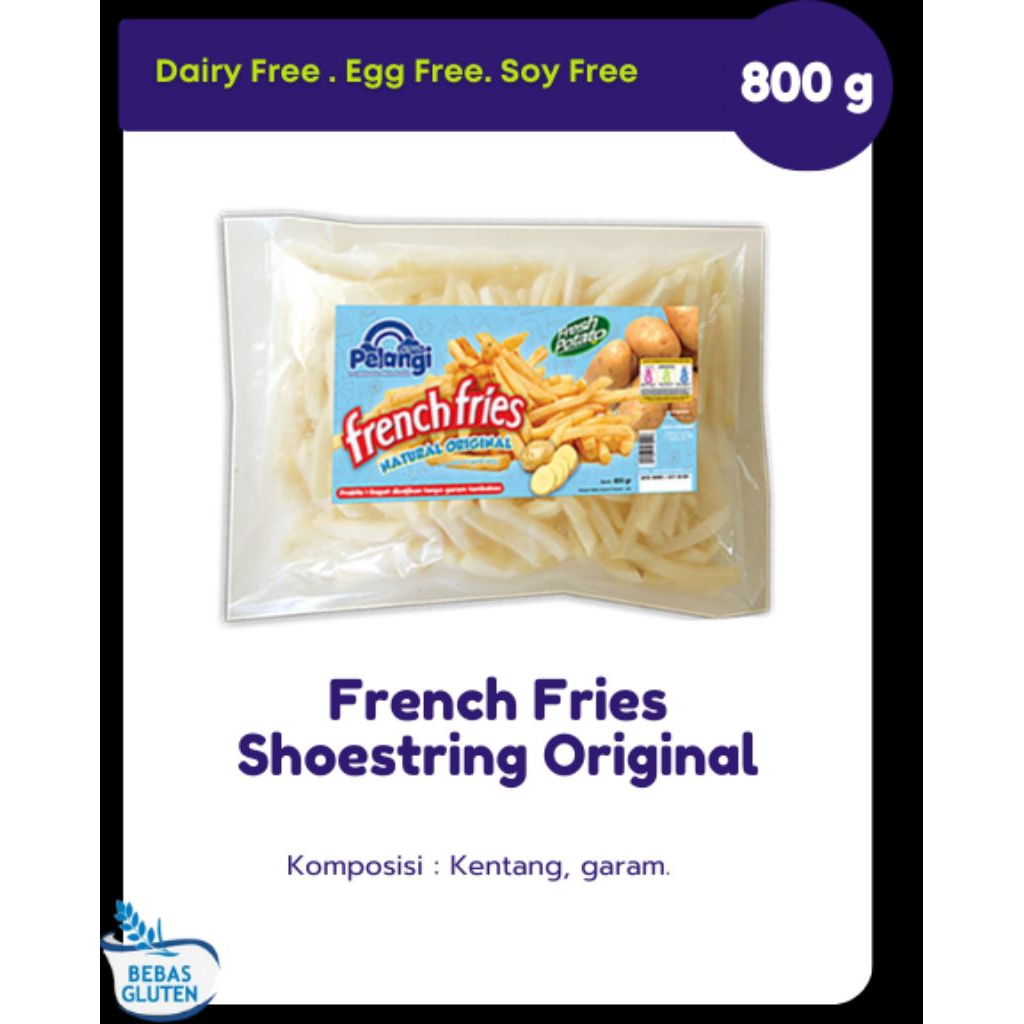 

French Fries Shoestring Original & Garlic Gluten Free dari Pelangi Family Healthy Frozen Food