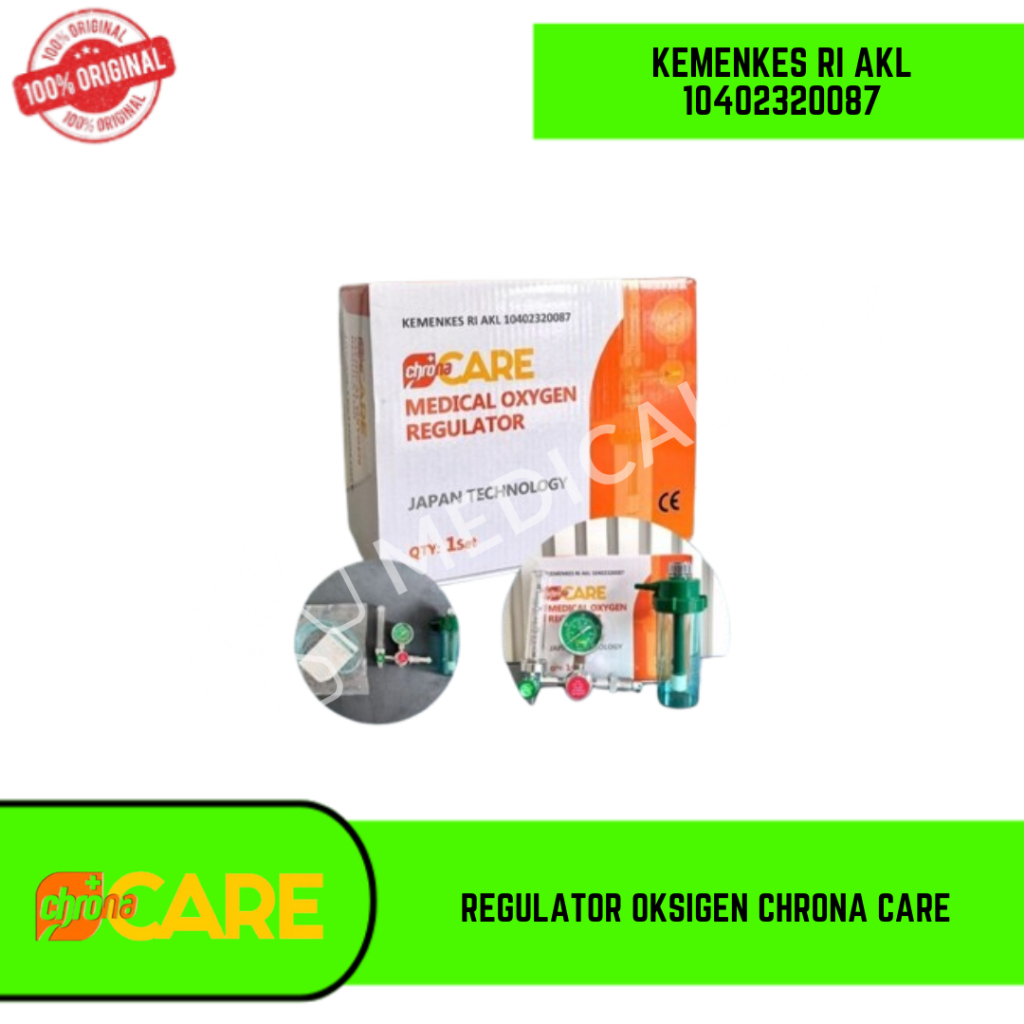 Regulator Oksigen Chrona Care / Manometer Oksigen / Alat Ukur Tekanan Oksigen