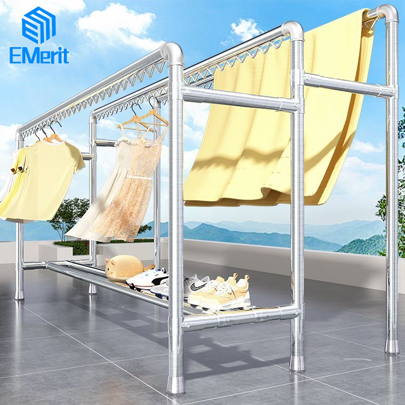 Jemuran Baju Stainless Besar Jemuran Baju Aluminium Gantungan Baju Berdiri Stainless Steel Tebal
