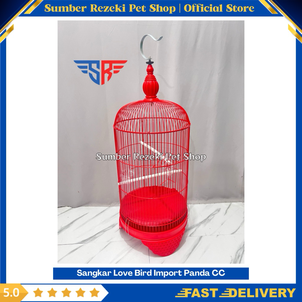 KARGO Import CC Panda Sangkar Love Bird Kenari Sogon Bulat Kapsul Kandang Burung Sangkar Burung