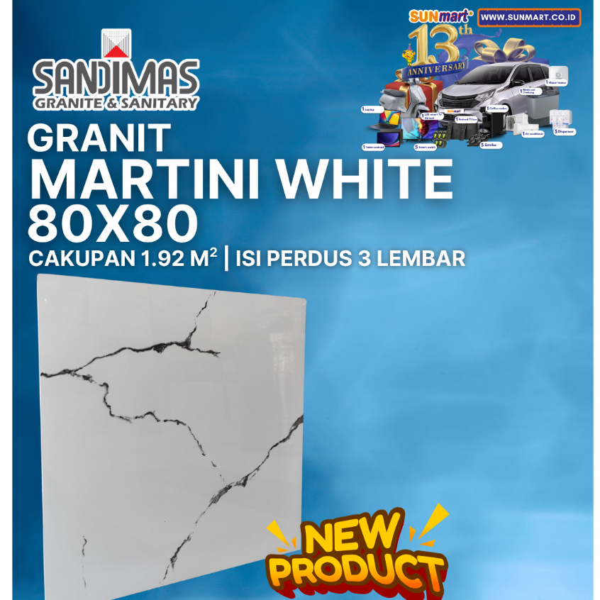 GRANIT SANDIMAS MARTINI WHITE 80X80