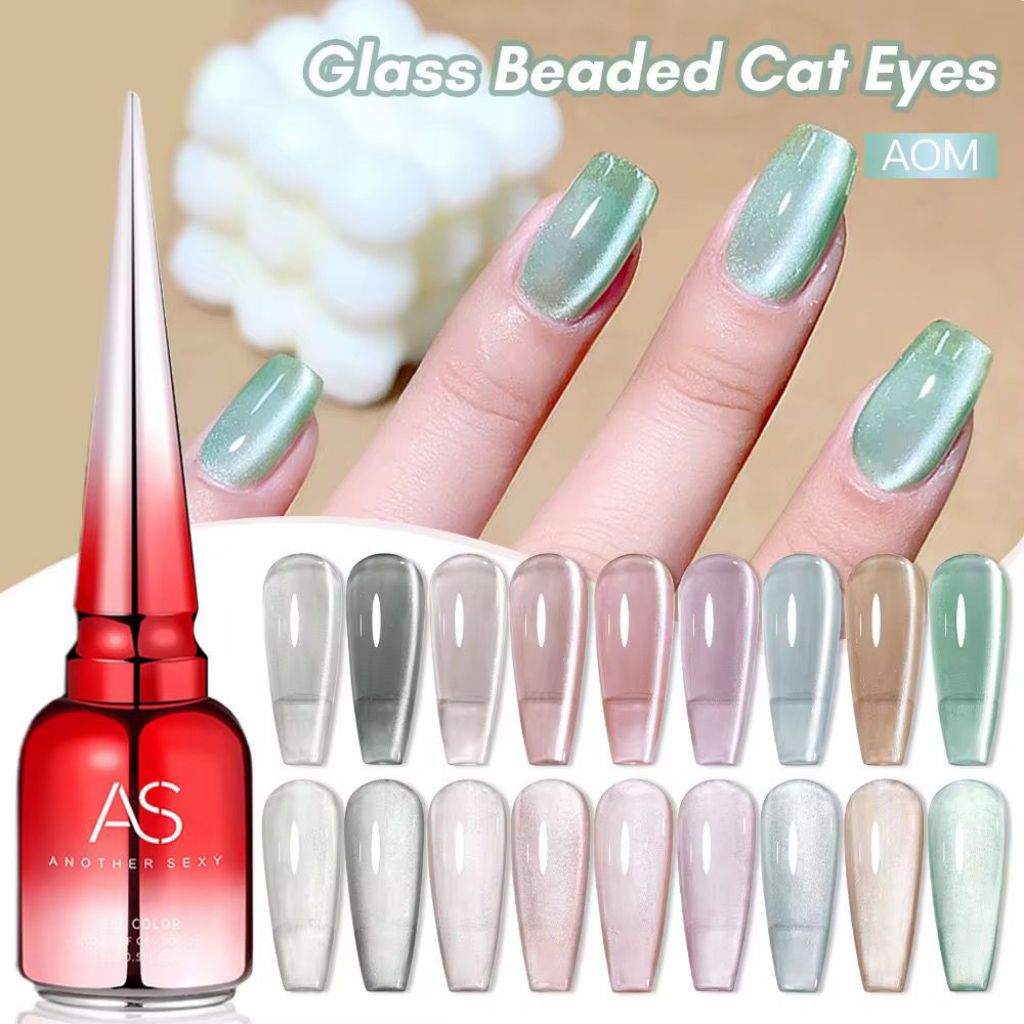 AS ANOTHER SEXY SET SERIES AOM CAT EYE UV GEL NAIL POLISH CAT EYE GLITTER HALUS ECER