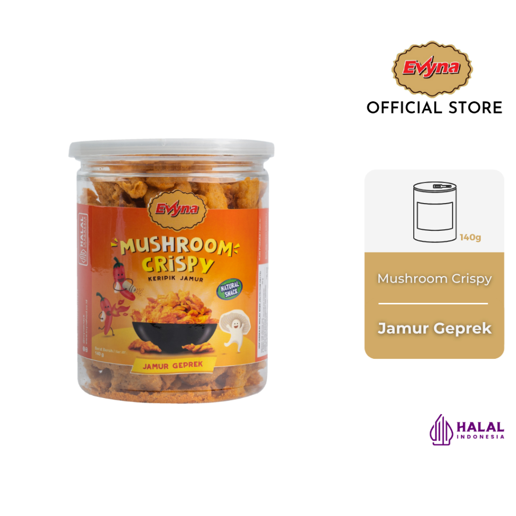 

Evyna Mushroom Crispy rasa Jamur Geprek 140 gram