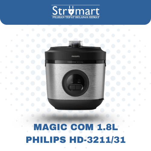 PHILIPS HD3211-31 / HD-3211 RICE COOKER 1.8 L SILVER STAINLESS STEEL / RICE COOKER PHILIPS