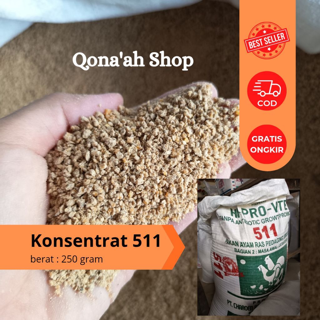 511 pakan ayam 250 gr / hi pro vite 511 / pur pakan ayam 511 / konsentrat pakan ayam 511 / sentrat a