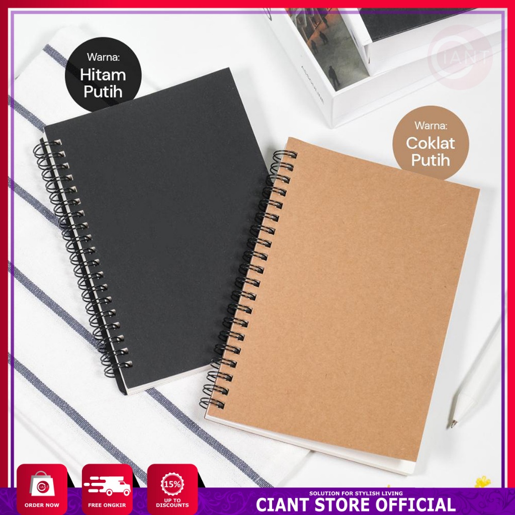 

BUKU CATATAN JURNAL GAMBAR KERTAS JILID SPIRAL SKETCHBOOK MINIMALIS