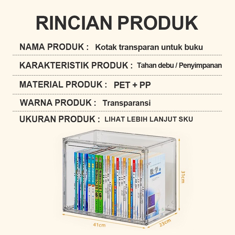 NEW - [FOUR SEASONS MALL]BOOK STORAGE TRANSPARENT ACRYLIC BOX DESKTOP BOOKSHELF BOOK STORAGE CABINET
