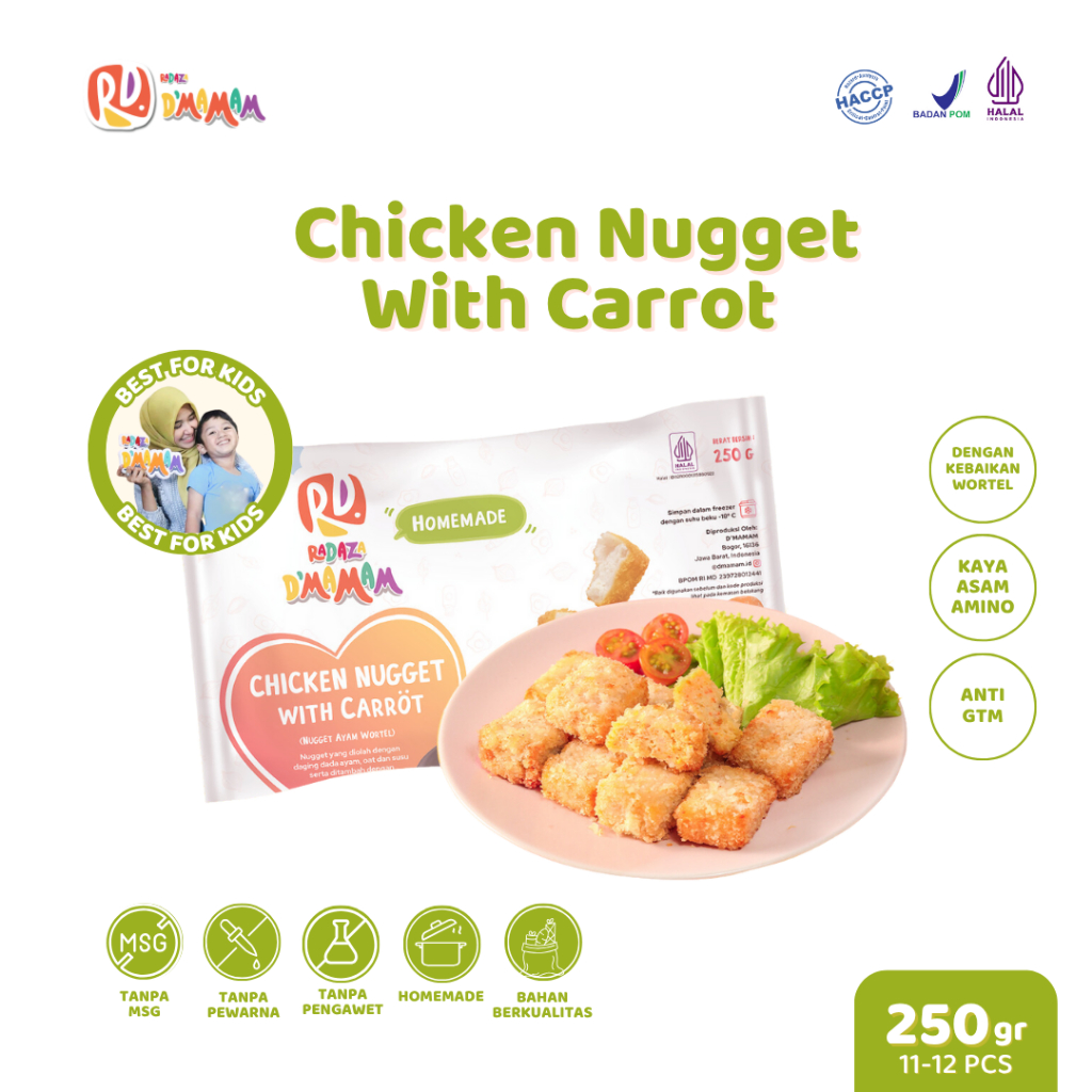 

D'MAMAM SBY Chicken Nugget with Carrot 250g Nugget Ayam Wortel MPASI Homemade HACCP BPOM HALAL