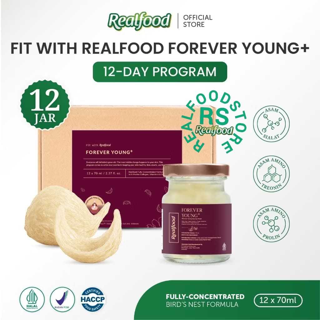 

Realfood Forever Young Plus Kolagen 6 Botol & 12 Botol Diskon Harga ( Minuman Sarang Burung Walet ) RS