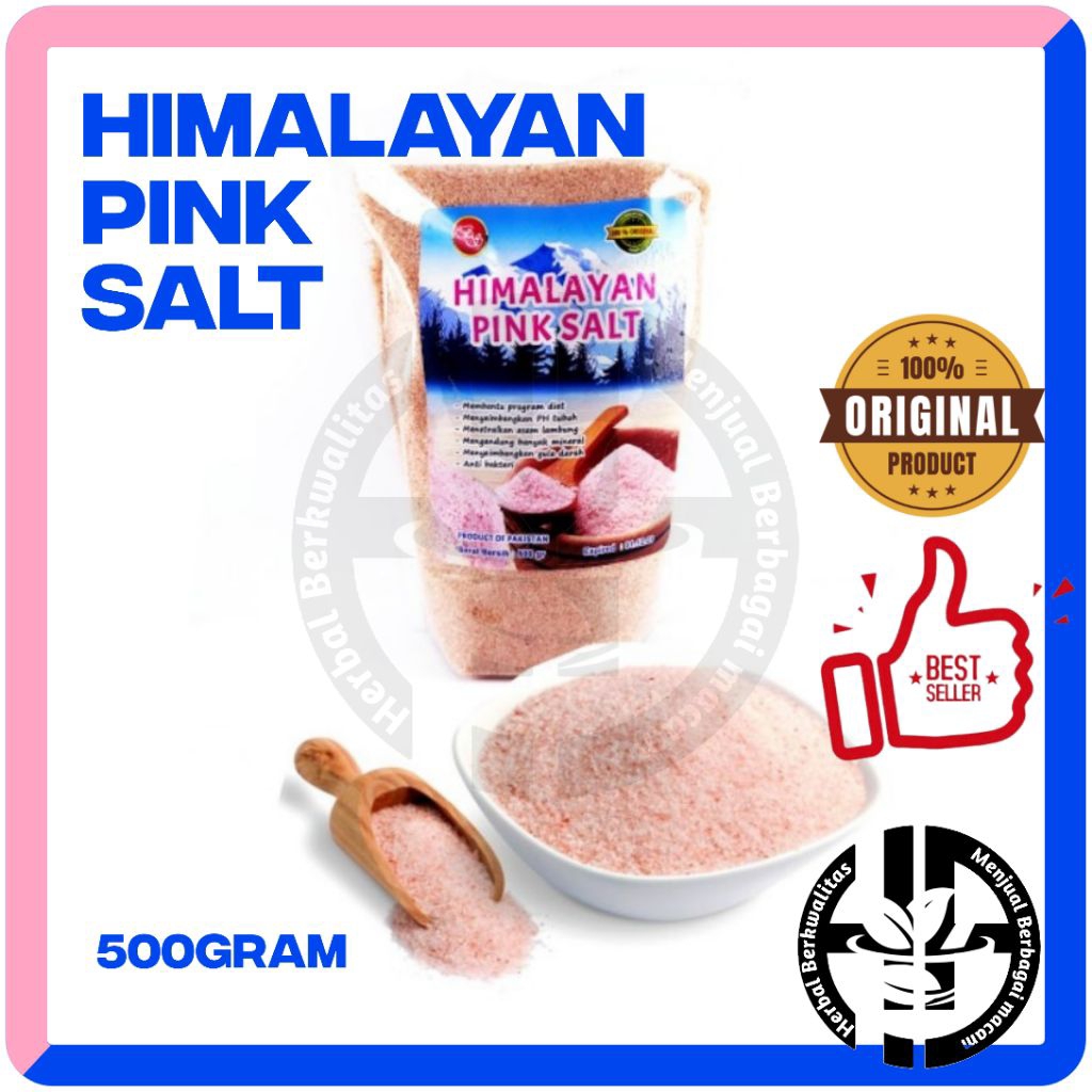 

GARAM HIMALAYA PINK SALT 100% Original Alami Ampuh Untuk Menyeimbangkan Gula Darah Isi 500 gram