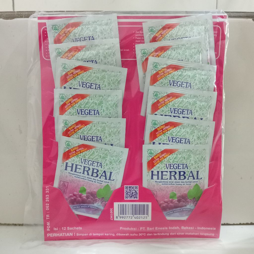 

Vegeta Herbal 1 Pak isi 12 Sachet