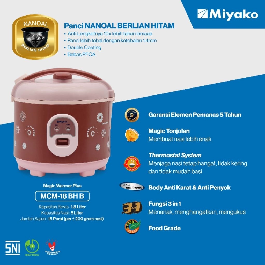 Rice Cooker Miyako MCM-18 BH