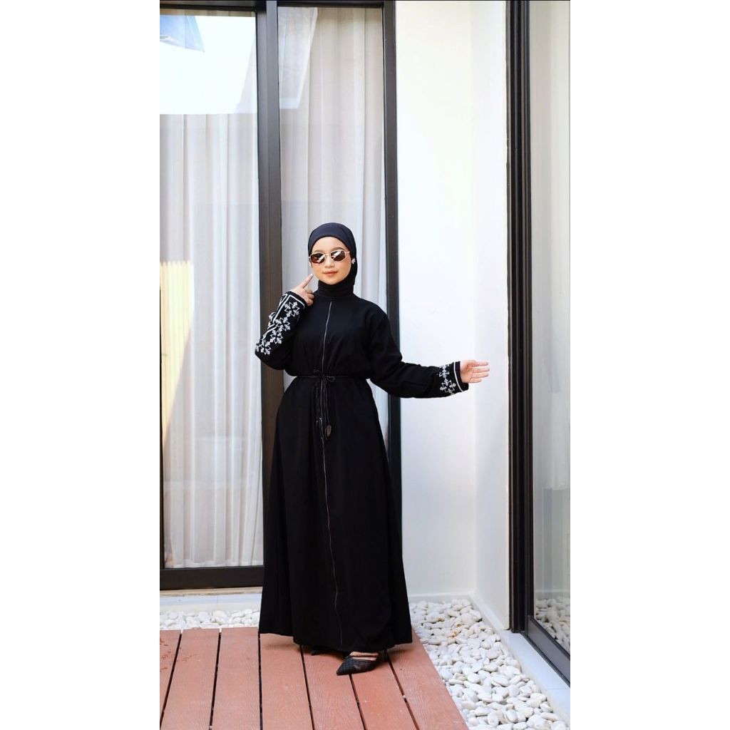 Abaya Naysilaaa Gamis Jubah Hitam Arab Turki Turky Maroko Mesir Saudi Madinah Dubai India Murah Umro