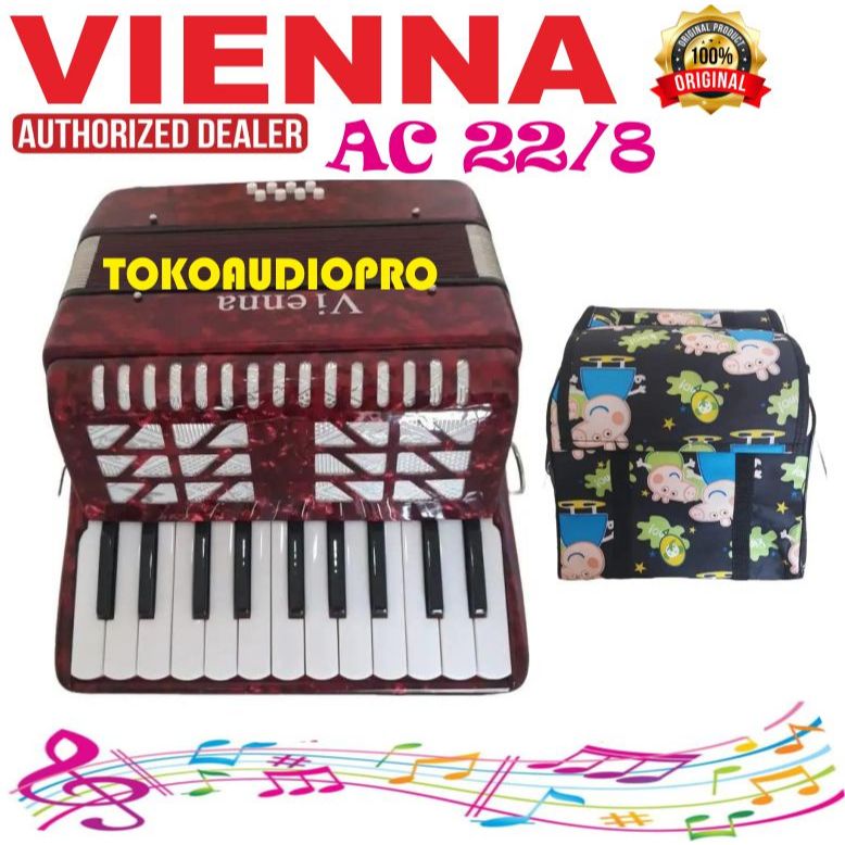 Akordion Vienna AC22/8 Accordion Junior Vienna 22keys 8 Bass Akordion Junior  Anak-Anak