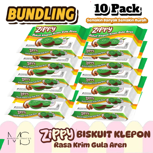 

[BUNDLING 10 PACK] ZIPPY BISKUIT KRIM GULA AREN Kemasan Pack