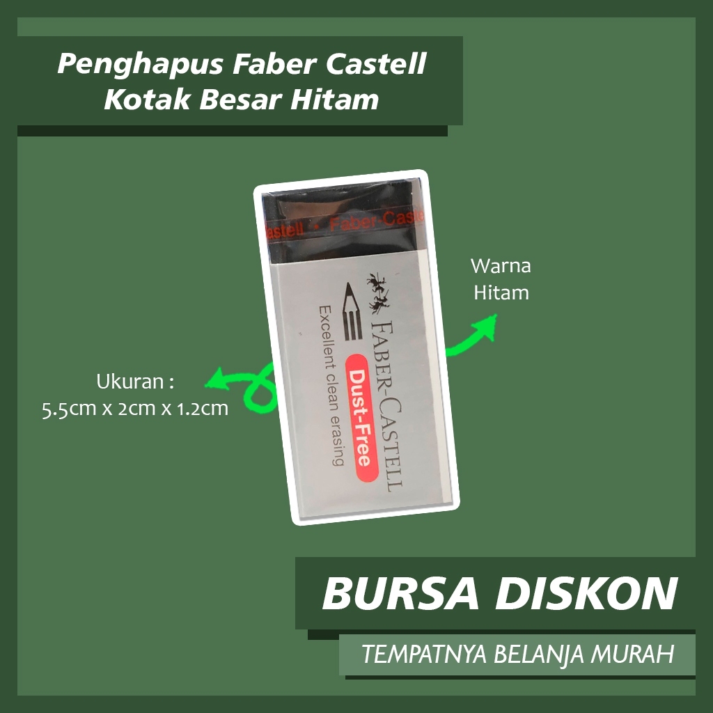 

Penghapus Faber Castell BESAR Putih dan Hitam Dust Free Original
