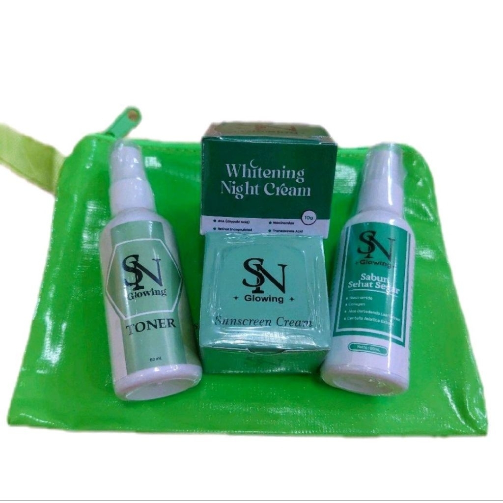 ( READY SIAP KIRIM ) SN Glowing / Paket bersih glowing / Sunscreen sn glowing / RAJA PLEK SN GLOWING