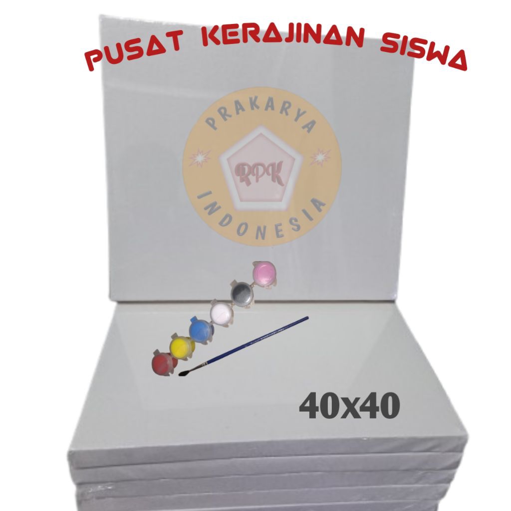 

Kanvas Lukis 40X40 paket kerajinan siswa bahan prakarya