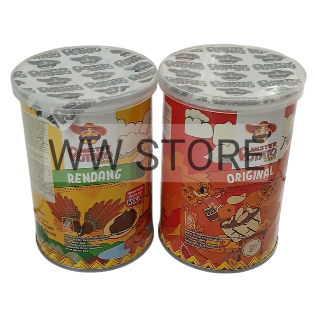 

Cemilan snek makanan ringan simulasi kentang rasa asli bumbu halal MUI MISTER POTATO Crisps ORIGINAL RENDANG Wagyu 35g