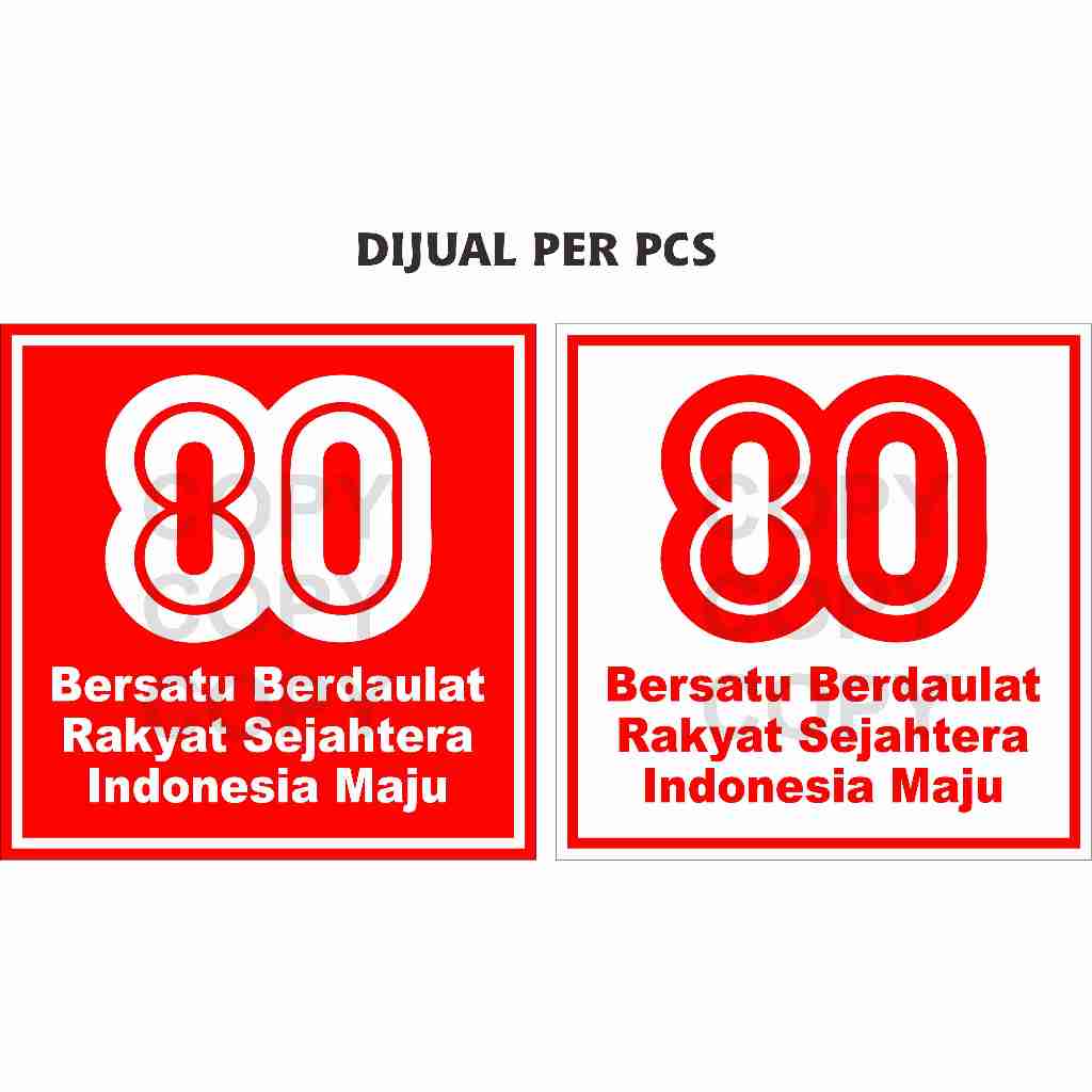 

STIKER HUT RI MODEL KOTAK+LAMINASI.GLOSY