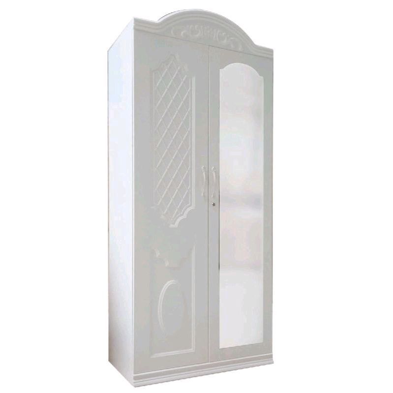 LEMARI PAKAIAN BESI 2 / 3 / 4 PINTU FULL PLAT PUTIH / WHITE + CERMIN PANJANG / FULL BODY  AVERY ( st