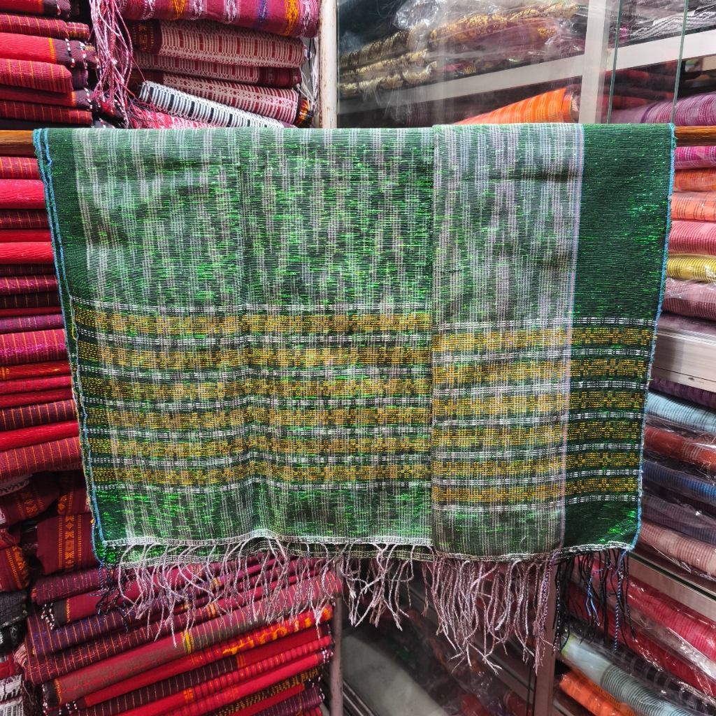 Songket Simalungun Tapak Catur Hijau Botol