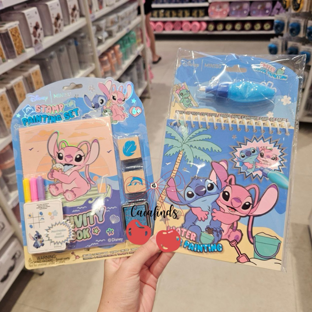 

MINISO x Disney‼️Coloring Book / DIY Scrath Painting / Water Colour Painting Stitch & Angel Collection (1 Set)