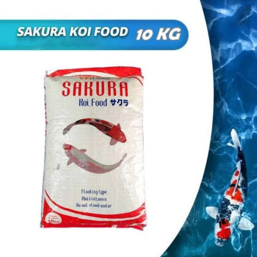 Sakura Makanan Ikan Koi 10kg Ukuran 2mm & 5mm Floating Type Multi-Vitamin Pakan Koi 10kg