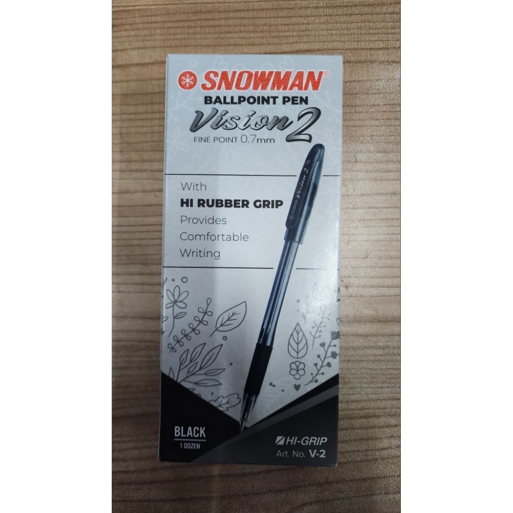 

Pulpen Ballpoint Snowman V-2 Fine point hitam / biru - 1 box