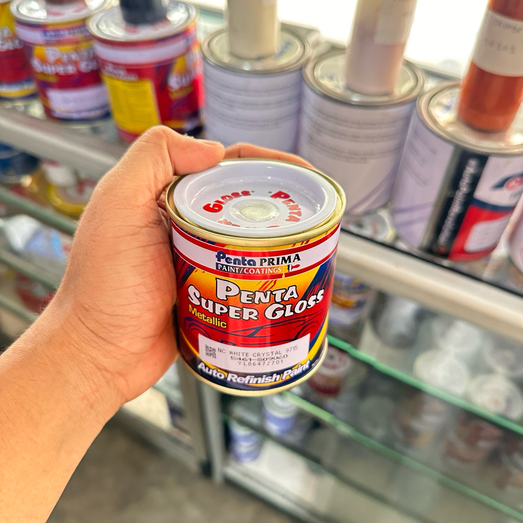 CAT PENTA SUPER GLOSS WARNA NC METALLIC / METALIK 09060 white crystal 200 gram